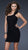 La Femme - Asymmetrical Ruched Fitted Mini Dress with One Shoulder Floral Strap 16993 In Black