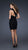 La Femme - Asymmetrical Ruched Fitted Mini Dress with One Shoulder Floral Strap 16993 In Black
