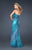 La Femme - Embellished Printed Sweetheart A-line Gown 17169 in Green and Print