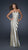 La Femme - Two Tone Sequined Semi-sweetheart Long Column Dress 17456 In White and Gold