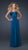La Femme - Bead Embellished Pleated Sweetheart Chiffon A-line Gown 17527 in Blue