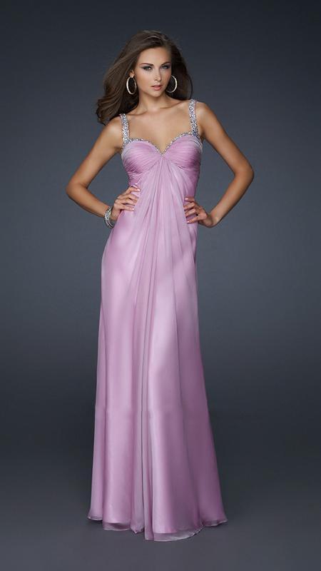 La Femme - 17530 Sparkling Straps Sweetheart Evening Gown In Purple