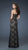 La Femme - Strapless Long gown with Beaded Floral Appliques 17752 in Black