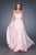 La Femme - 19987 Jewel Trimmed Strapless Chiffon Gown In Pink