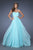 La Femme - 19987 Jewel Trimmed Strapless Chiffon Gown In Blue