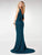 Clarisse - M6515 Ruched V-Neck Evening Gown with Slit