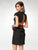 Clarisse - M6565 Plunging V-Neck Cap Sleeves Peplum Cocktail Dress