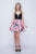 Nina Canacci - 523 Floral Printed Deep V-neck A-line Dress
