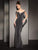Clarisse - M6139 Mock Off-Shoulder Evening Gown in Gray