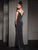 Clarisse - M6139 Mock Off-Shoulder Evening Gown in Gray