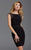 Clarisse - 2902 Fitted Bateau Back Embellished Dress in Black