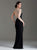 Clarisse - M6146 Embellished Asymmetrical Evening Gown in Black and Neutral