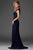 Clarisse - M6412 Embellished V Neck Evening Gown in Blue