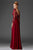 Clarisse - M6429 Long Sleeved Lace Applique Gown in Red