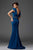 Clarisse - M6440 Ruffle Sleeve Embellished Gown in Blue