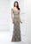 Montage by Mon Cheri - 218917 Allover Lace Off-Shoulder Trumpet Dress in Gray