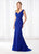 Cameron Blake - 218622 Sleeveless Stretch Crepe Trumpet Formal Gown in Blue