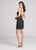Ellie Wilde - EW21815S Beaded Lace Net Halter Sheath Dress in Black