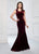Montage by Mon Cheri - 218908 Lace Velvet Scoop Trumpet Dress in Red