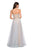 La Femme - 27795 Floral Applique Sweetheart Tulle Ballgown In Blue and Gold