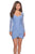 La Femme - 28232 Tulip Hem Fitted Lace Cocktail Dress In Blue