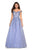 La Femme Gigi - 27595 Embellished Floral Lace Tulle Ballgown In Blue