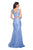 La Femme - 27302 Two Piece Allover Lace Mermaid Gown In Blue