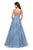 La Femme - 27492 Blossom Appliqued Cascading Lace Gown In Blue