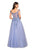 La Femme Gigi - 27595 Embellished Floral Lace Tulle Ballgown In Blue