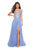La Femme - 27750 Rhinestone Embellished Tulle A-line Dress In Blue