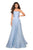 La Femme - 27130 Strapless Ruched Bodice Two Tone Satin A-Line Gown In Blue