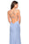 La Femme - 27519 Seamed Strappy Evening Dress with Slit In Blue
