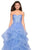 La Femme - 27620 Appliqued Sweetheart Bodice Tiered Tulle Gown In Blue