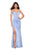 La Femme - Rhinestone Embellished Gown with Slit 27081 In Blue