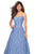 La Femme - 27190 Allover Lace Organza Sleeveless A-Line Formal Dress In Blue