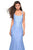 La Femme - 27484 Jewel-Sprinkled Square Neck Trumpet Gown In Blue