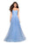 La Femme - 27135 Strapless Sweetheart Lace Ballgown In Blue
