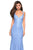La Femme - 27623 Strappy Low Back Lace Mermaid Gown In Blue