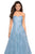 La Femme - 27324 Strapless Sweetheart Lace A-Line Prom Dress In Blue