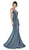 Cinderella Divine - CM301 Deep V-neck Metallic Mermaid Dress In Green