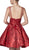 Cinderella Divine - CM302 Embroidered Plunging Sweetheart A-Line Dress In Red