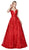 Cinderella Divine - CM305 Sequined Deep Sweetheart Ballgown In Red