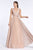 Cinderella Divine - CM9086 Deep V-neck Beaded Pleated A-line Dress In Pink