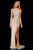 Sherri Hill - 52368 Beaded Halter Fitted Long Dress In Neutral and Silver