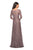 La Femme - 27857 Lace Bateau A-line Dress In Brown