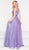 Colors Dress - 2000 One Shoulder Asymmetrical A-Line Chiffon Gown in Purple