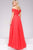 Jovani - Off Shoulder Ruched Long Dress in Navy 42003  in Red