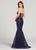Ellie Wilde - EW118171 Strapless Embroidered Lace Mermaid Gown In Blue