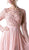 Cinderella Divine - CR780 Long Sleeve Beaded Embroidered Chiffon Dress In Pink