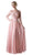 Cinderella Divine - CR780 Long Sleeve Beaded Embroidered Chiffon Dress In Pink